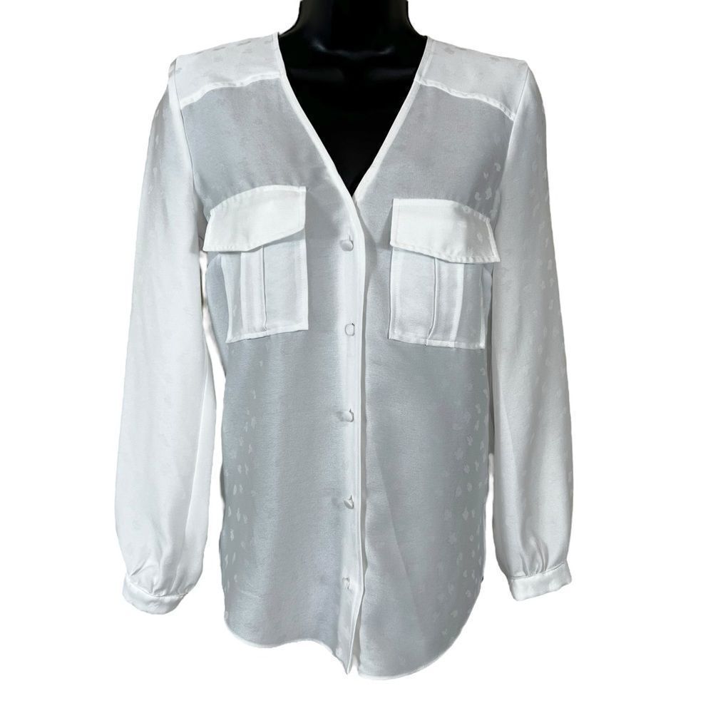 Veronica Beard Faith Jacquard Button-Front Top